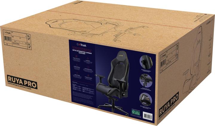 Actual product image Trust GXT 721 Ruya Pro, Universal gaming chair, 150 kg, 195 cm, Black, Aluminium, Black