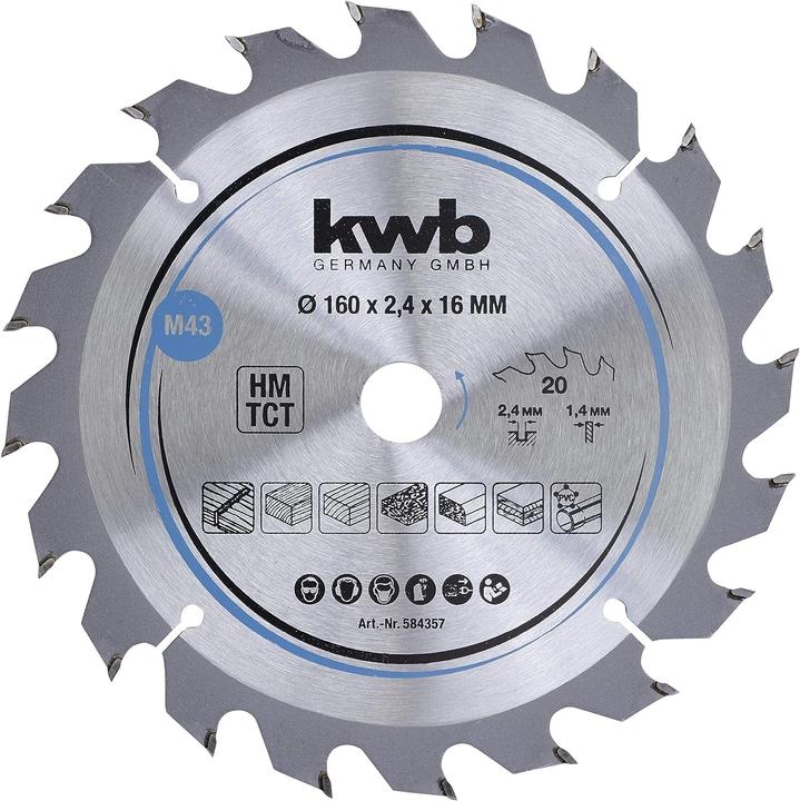 Produktbild kwb Kreissägeblatt HM Mittel Ø 160x16 Z20