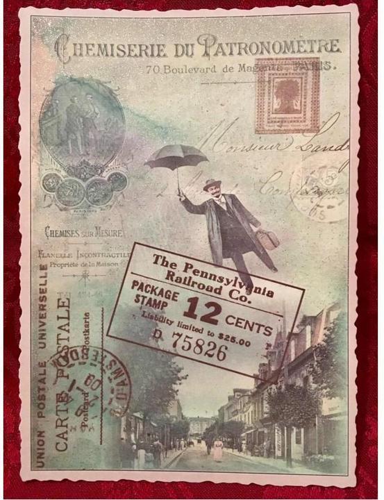Image du produit Pappnoptikum 5030 - carte postale vintage homme avec parapluie (avec mica)