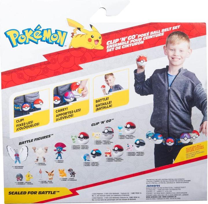 Actual product image Jazwares Pokémon Clip'n'Go Poké Belt Set Pokéball, Flottball & Pichu
