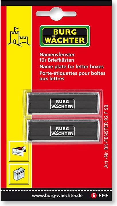 Produktbild Burg Wächter Namensfenster BK 92 F SB für Briefkasten 2 Stück
