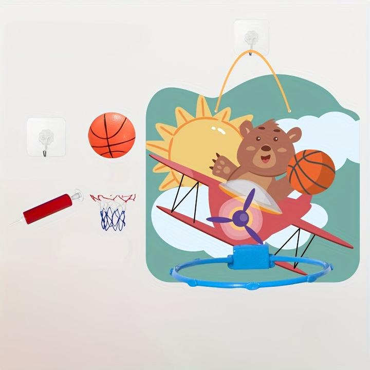 Activity Board Mini-Basketballkorb-Set mit Weltraummotiv für Kinder - Wand- und Türbefestigung, inklusive Ball -