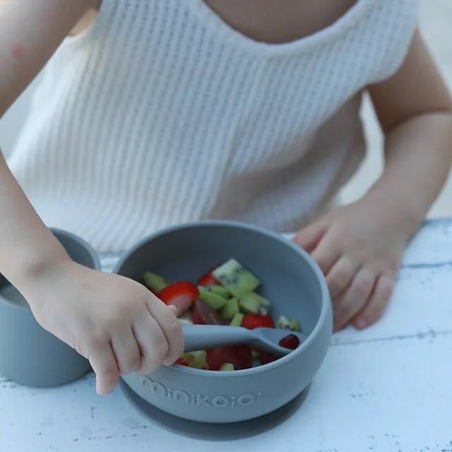 Actual product image Minikoioi BLW Set I Bowl with lid + spoon + cup