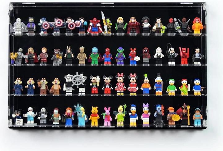 Immagine prodotto iDisplayit Displayda parete in acrilico per 60 minifigure LEGO® (con sfondo nero)