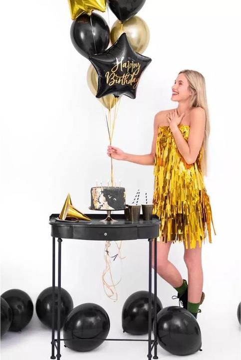 Produktbild Amscan Folien-Ballon Stern Schwarz Happy Birthday (1 x)
