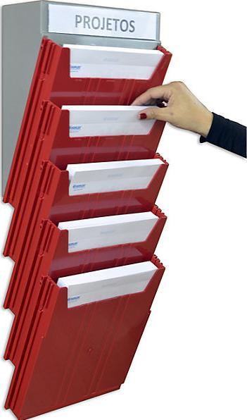 Image du produit Eichner Trieur mural BIG, pour format A4, hauteur utile 34 mm, bac rouge. (A4)