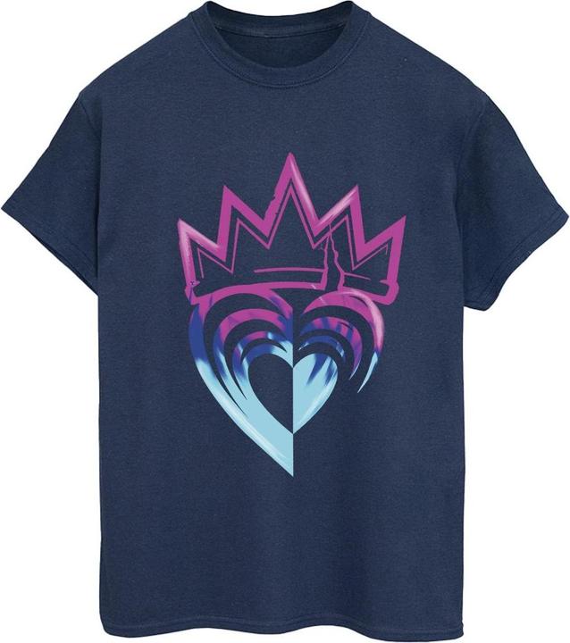 Actual product image Disney Womens/Ladies Descendants Pink Crown Cotton Boyfriend T-Shirt (S)