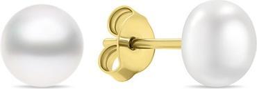Immagine prodotto Brilio Argento - Incantevoli orecchini con perle vere placcati in oro EA585/6/7/8Y - Diametro: 0,5 cm