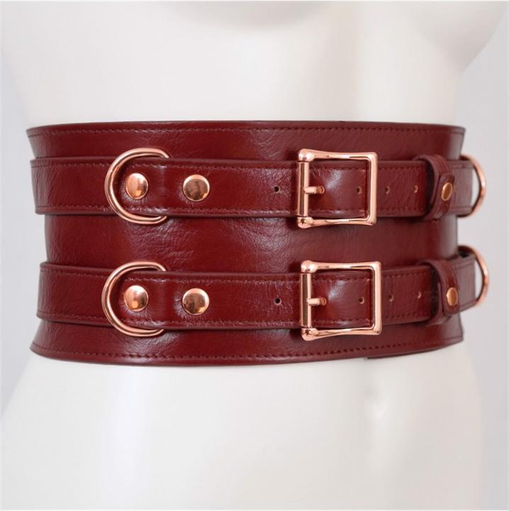 Actual product image Liebe Seele Luxury waist leather cuff corset