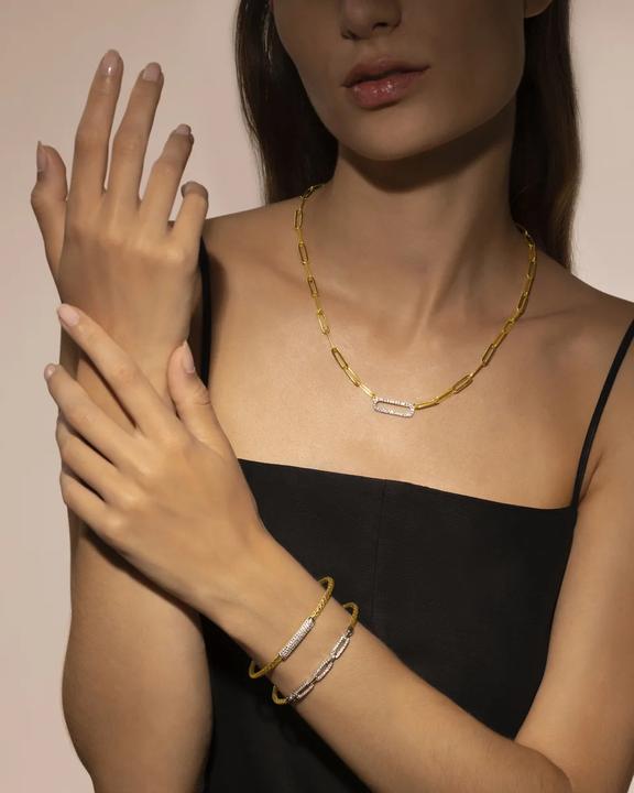 Produktbild Charles Garnier Zweifarbige Silberkette, Zirkonoxid (925er Silber)