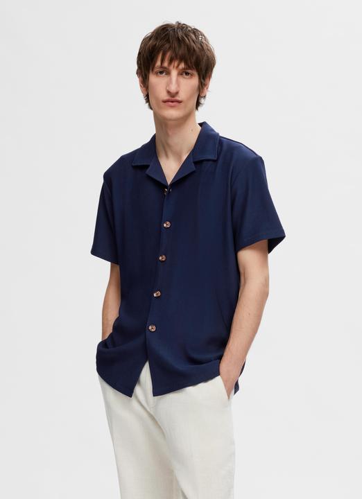Image du produit Selected Homme Chemise à col cubain côtelé et à manches courtes (S)