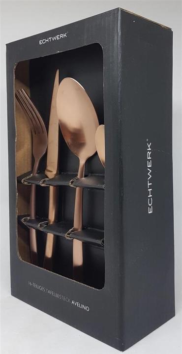Immagine prodotto Echtwerk Set di posate Avelino da 16 pezzi, acciaio inox - bronzo satinato (16 Pezzo/i, Set di posate)