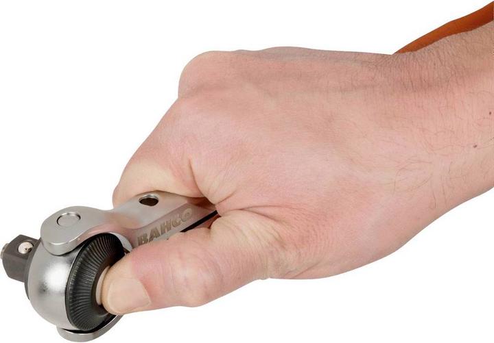 Produktbild Bahco 1/2" Umschaltknarre mit Schwenkkopf, 72 Zähnen und 5°-Rückschwenkwinkel, 266 mm (1/2")