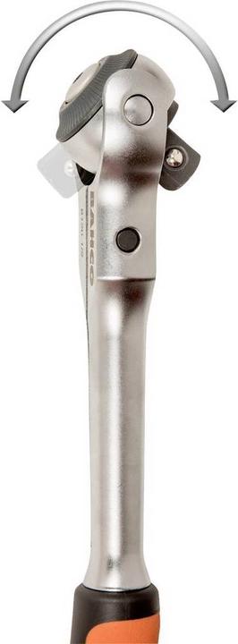 Produktbild Bahco 1/2" Umschaltknarre mit Schwenkkopf, 72 Zähnen und 5°-Rückschwenkwinkel, 266 mm (1/2")