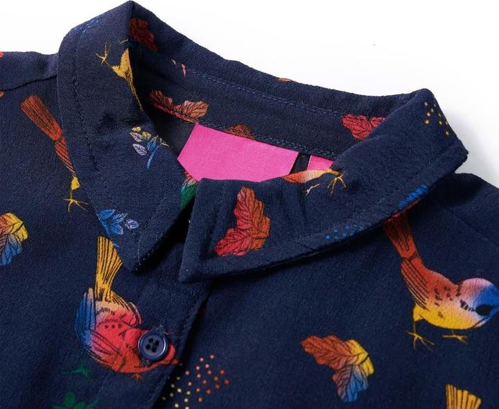 Actual product image VidaXL Children's dress with long sleeves navy blue (128)