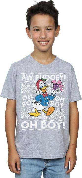 Actual product image Disney Boys Donald Duck Christmas Fair Isle T-Shirt (128)