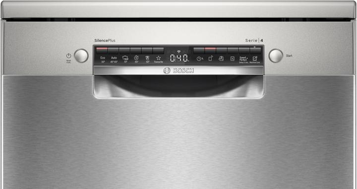 Produktbild Bosch Hausgeräte Serie 4, Freistehender Geschirrspüler, 60 cm, Gebürsteter Stahl mit Anti-Fingerprint, SMS4EVI08E