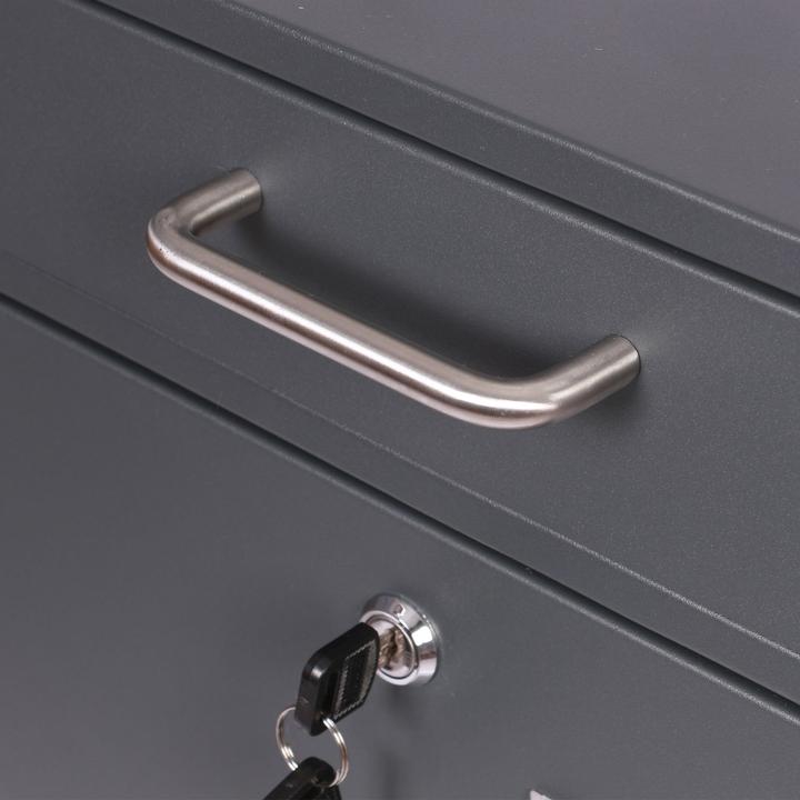 Actual product image Wiltec 2x3 Wall Mounted Letter Box V53 Anthracite Lockable Post Box Mailbox with Viewing Slot