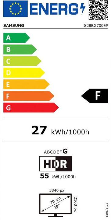 Energy Label Samsung Odyssey G7 - G70B (3840 x 2160 Pixels, 28")