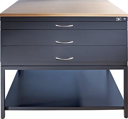 Produktbild C+P Zeichnungsschrank, DIN A0, 8 Schubladen, Höhe 760 mm, viridingrün