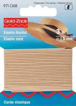Image du produit Prym Cordon élastique, beige clair 1,5 mm, carte 3 m