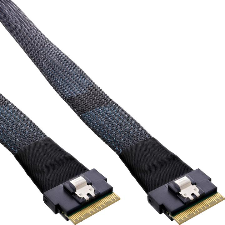 Produktbild InLine Slim SAS Kabel, SFF-8654 8X zu SFF-8654 8X, 48 Gb/s, 0,75m
