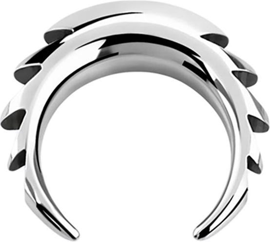 Star Piercing Dehnsichel silber gezackt (Chirurgenstahl 316L)