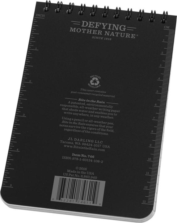 Actual product image Rite in the Rain All-weather notebook (Checked, Hardcover)