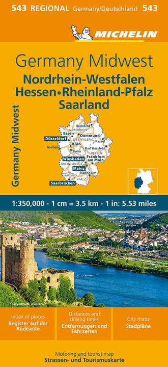 Actual product image Germany Midwest - Michelin Regional Map 543