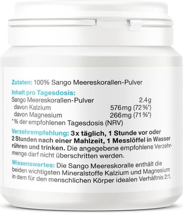 Nährwerte und Zutaten Effective Nature Sango Meereskoralle (1 Stück, Pulver, 100 g)