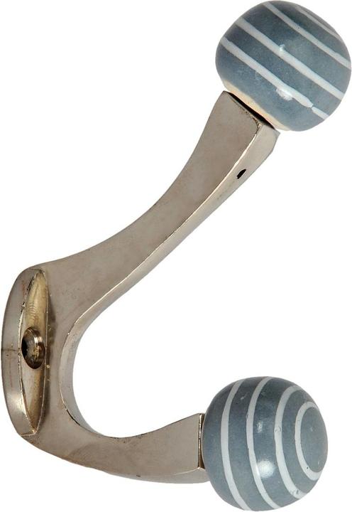 Produktbild Tranquillo Wandhaken 2-fach, mit Streifen Blau/Weiss