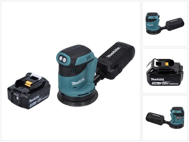 Image du produit Makita DBO 180 F1 Ponceuse excentrique sans fil 18 V 125 mm + 1x batterie 3,0 Ah - sans chargeur (Ponceuse excentrique)