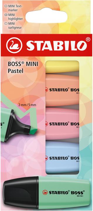 Produktbild STABILO Mini Pastell (rosa und minze, Apricot, Gelb, Wolkenblau, 5 mm, 5 x)