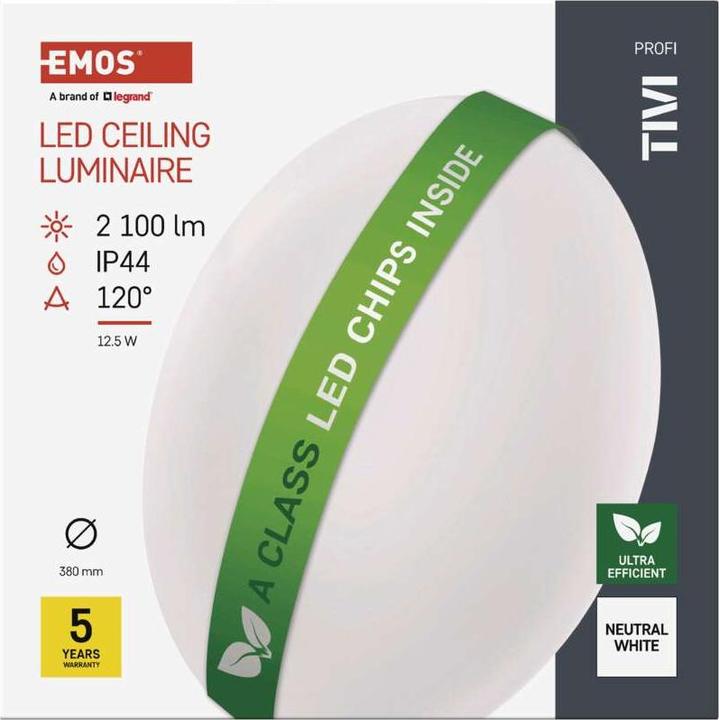 Produktbild Emos LED-Deckenleuchte TIVI, rund weiss 12,5W, IP44, Neutral Weiss (2100 lm)