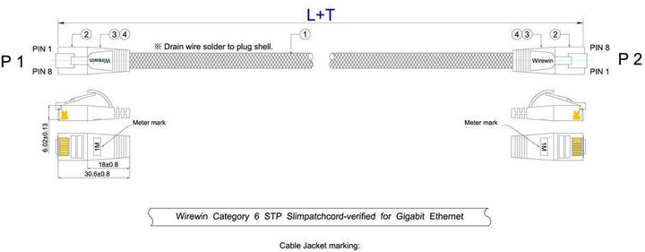 Immagine prodotto Wirewin Cavo di rete con rivestimento in nylon (STP, CAT6, 1 m)