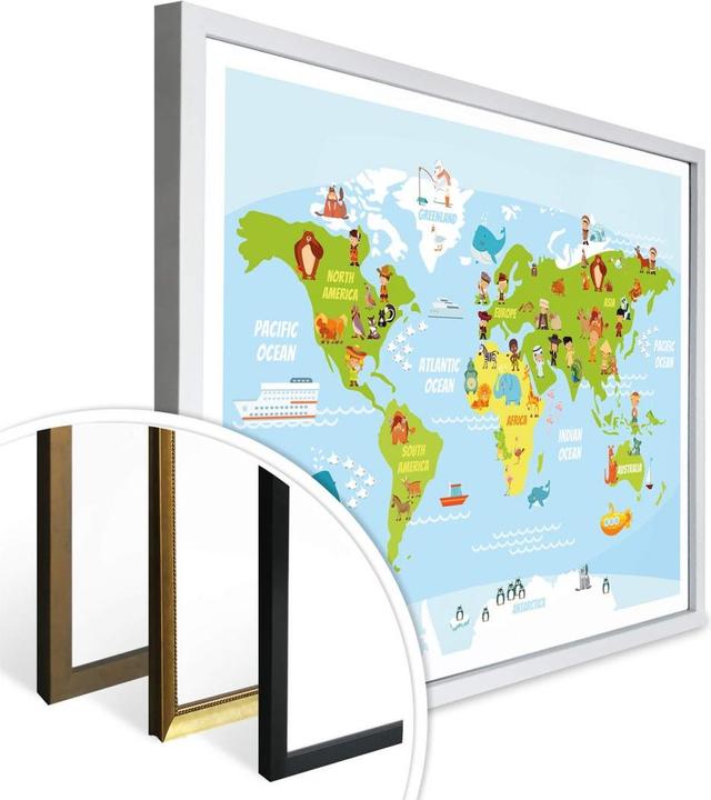 Immagine prodotto Trenddeko Mappa del mondo divertente per bambini (80 x 100 cm)