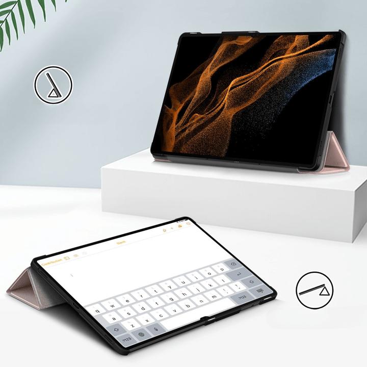 Actual product image Cover-Discount Galaxy Tab S9 Ultra - Tri-fold Smart Case rose gold (Galaxy Tab S9 Ultra)