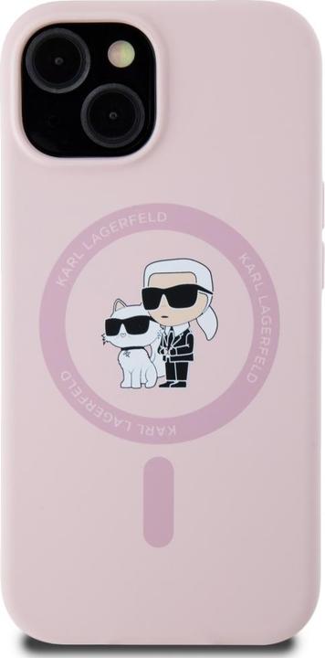 Actual product image Karl Lagerfeld - Silicone MagSafe (KLHMP15MSCMKCRHP) - iPhone 15 Plus - Pink Karl&Choupette (Apple iPhone 15 Plus)