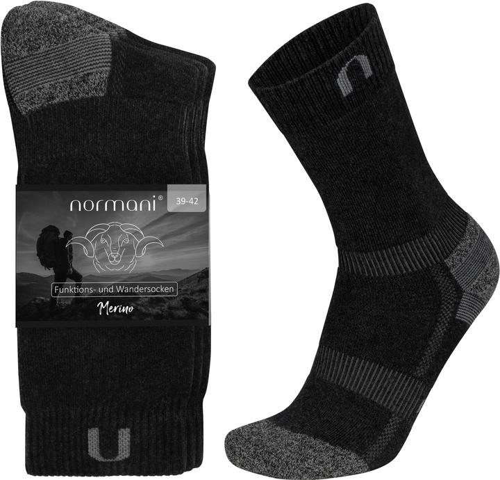 Immagine prodotto Normani 2 paia di calze merino da trekking e funzionali - 9385 (Confezione da 2, 47 - 50)