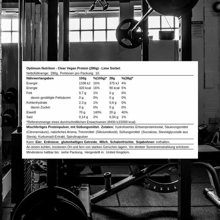 Actual product image Optimum Nutrition Clear Vegan Protein (Lime, sorbet, 1 pcs., 280 g)