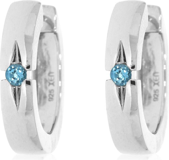 Image du produit Xen Créoles avec topaze bleue suisse env. 0,32 ct. rhodiée (Argent sterling 925)