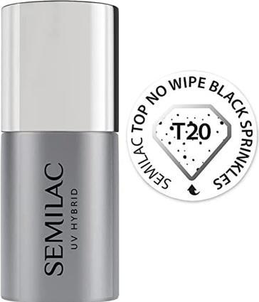Produktbild Semilac T20 Top Coat für UV-Nagellack Top No Wipe Black Sprinkles 7ml (T20 Top Coat No Wipe Black Sprinkles, Top Coat)