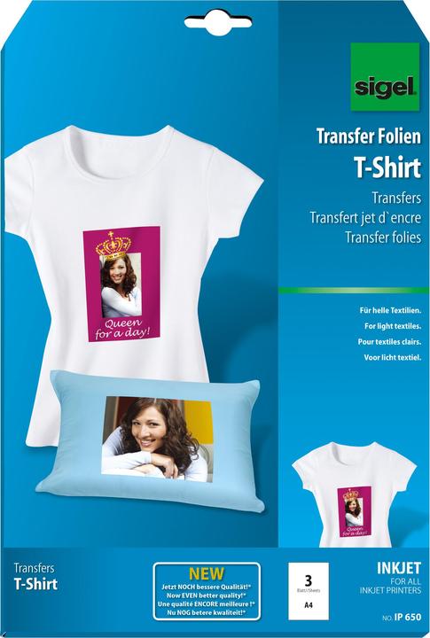 Pellicole di trasferimento InkJet per magliette (197 g/m², 3 x)