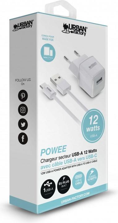 Actual product image Urban Factory 12WATTS USB-A WALL CHARGER - 1X (12 W)