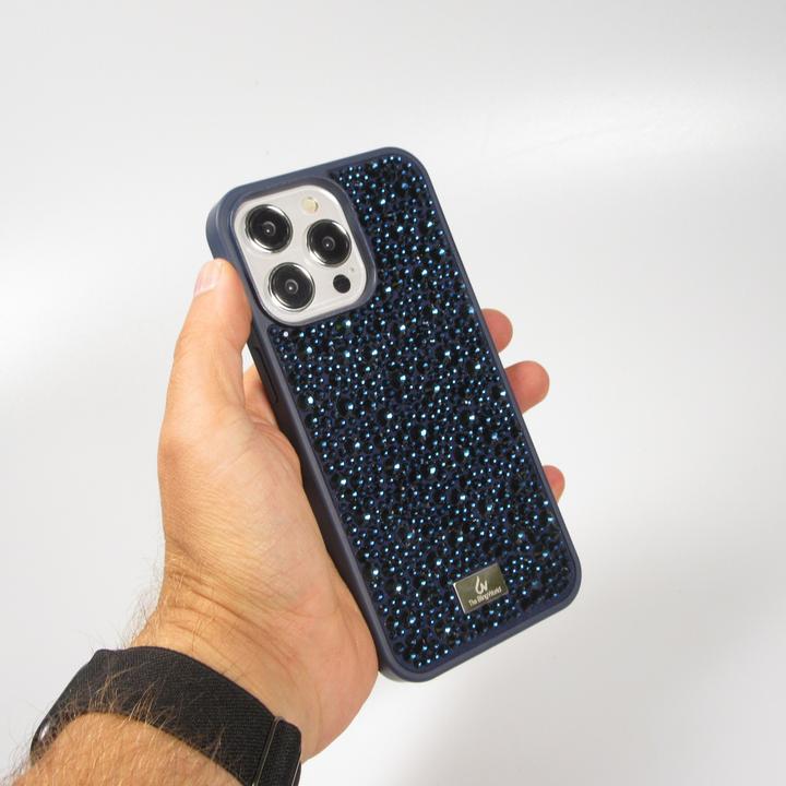 Produktbild PhoneLook Hülle Glitzer Diamant The Bling World Dunkelblau (Apple iPhone 15 Pro Max)