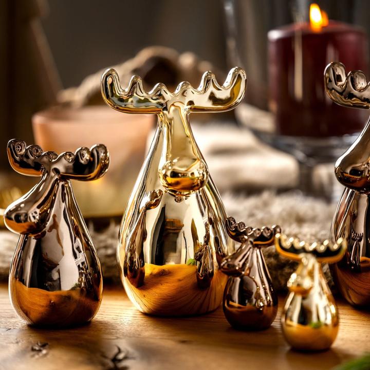 Actual product image Leonardo Elk Elmo Christmas figurine 6 pieces, 12 cm, gold