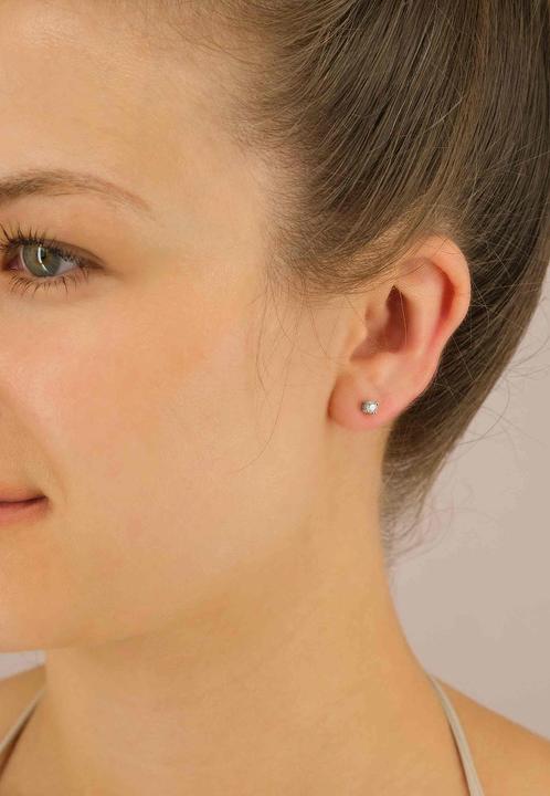 Image du produit Muau Boucles d'oreilles monture 4 poignées (Or blanc 750)