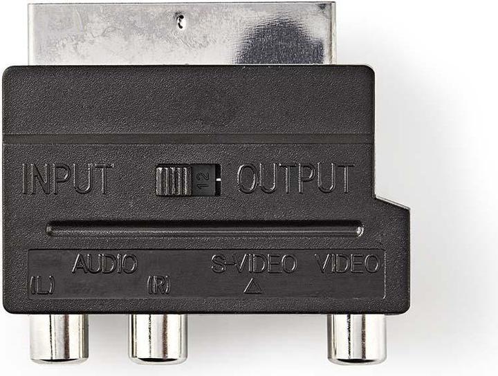 Actual product image Nedis SCART Adapter | SCART Male | S-Video Female / 3x Cinch Female | Nickel-plated | Switchable | AB