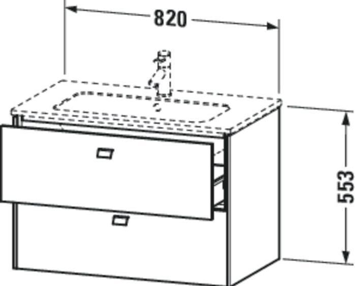 Produktbild Duravit Waschtischunterbau BRIOSO Griffe chr 553x820x479mm betongrau matt (82 x 55.5 x 48 cm)