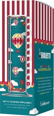 Produktbild Bialetti Set mit Espressotassen auf einem Ständer Winter Wonderland Balloons (80 ml, 6 x)